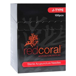 Red Coral J-Type Acupuncture Needle (100) [.18x30mm]