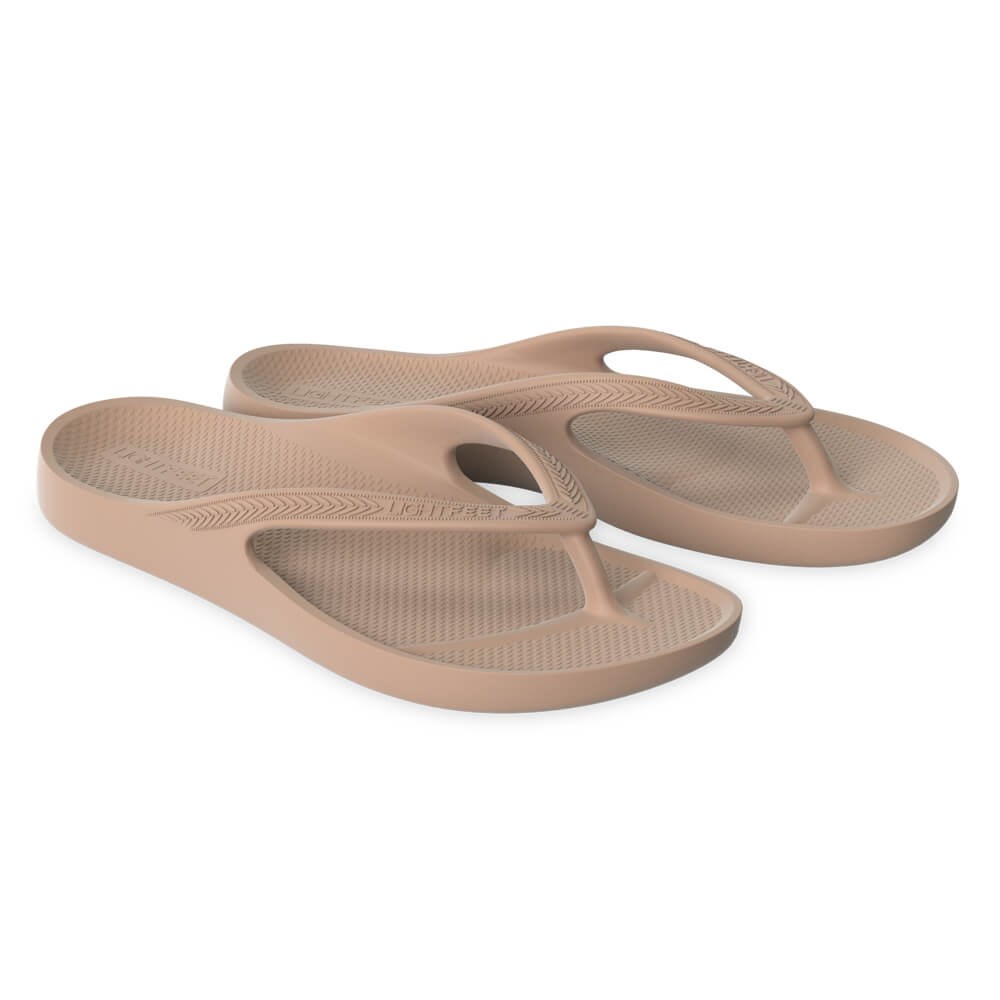 Lightfeet Arch Support Thongs - Latte - Alpha Sport