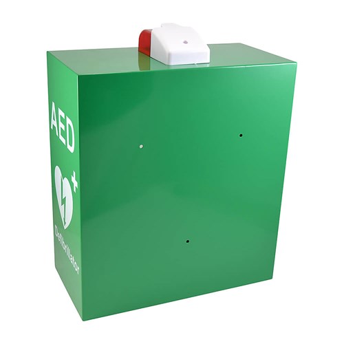 250125-AED-green-wall-cabinet-with-alarm-light-1