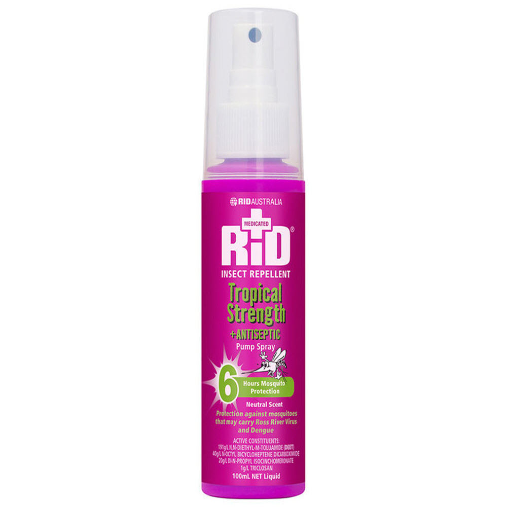 Insector Rid RID - ANTISEPTIC INSECT REPEL 100ML LIQUID PUMP TROPICAL STRENGTH ...