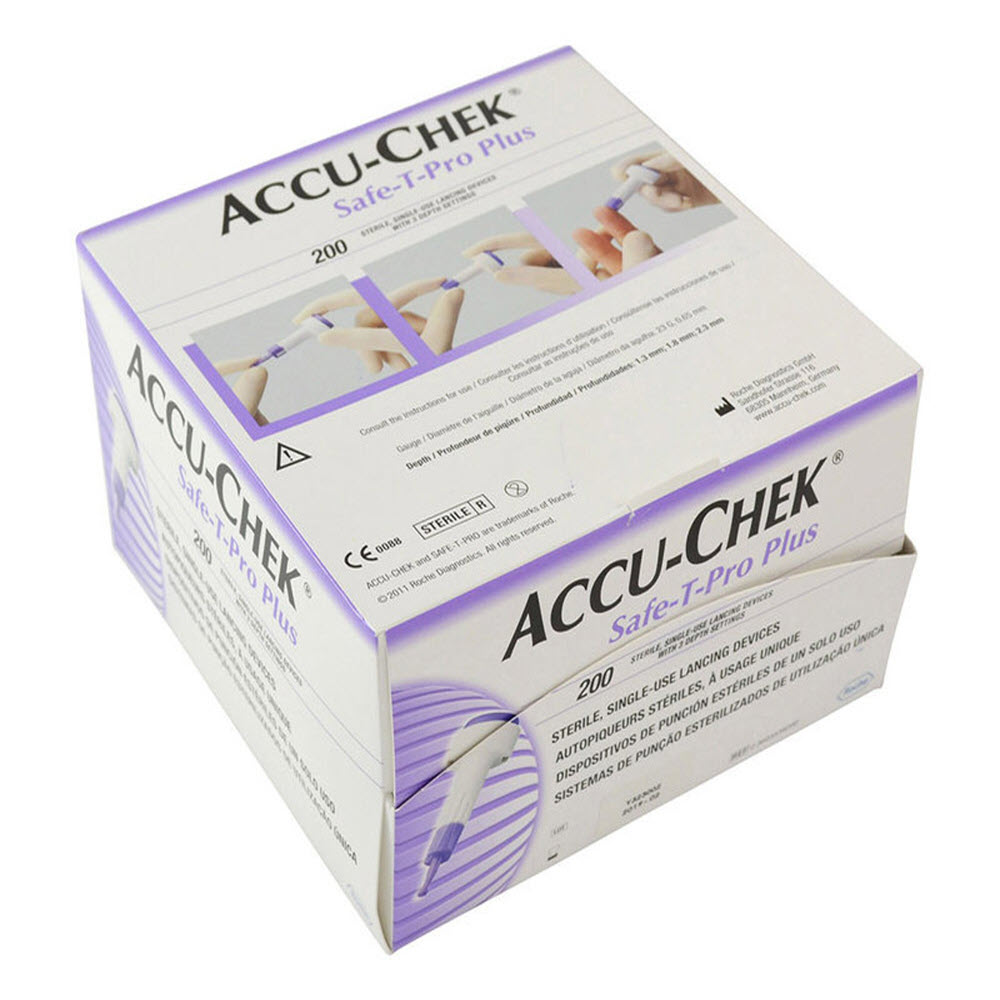 AccuChek SafeTPro Plus Single Use Lancet Device (200) Alpha Sport