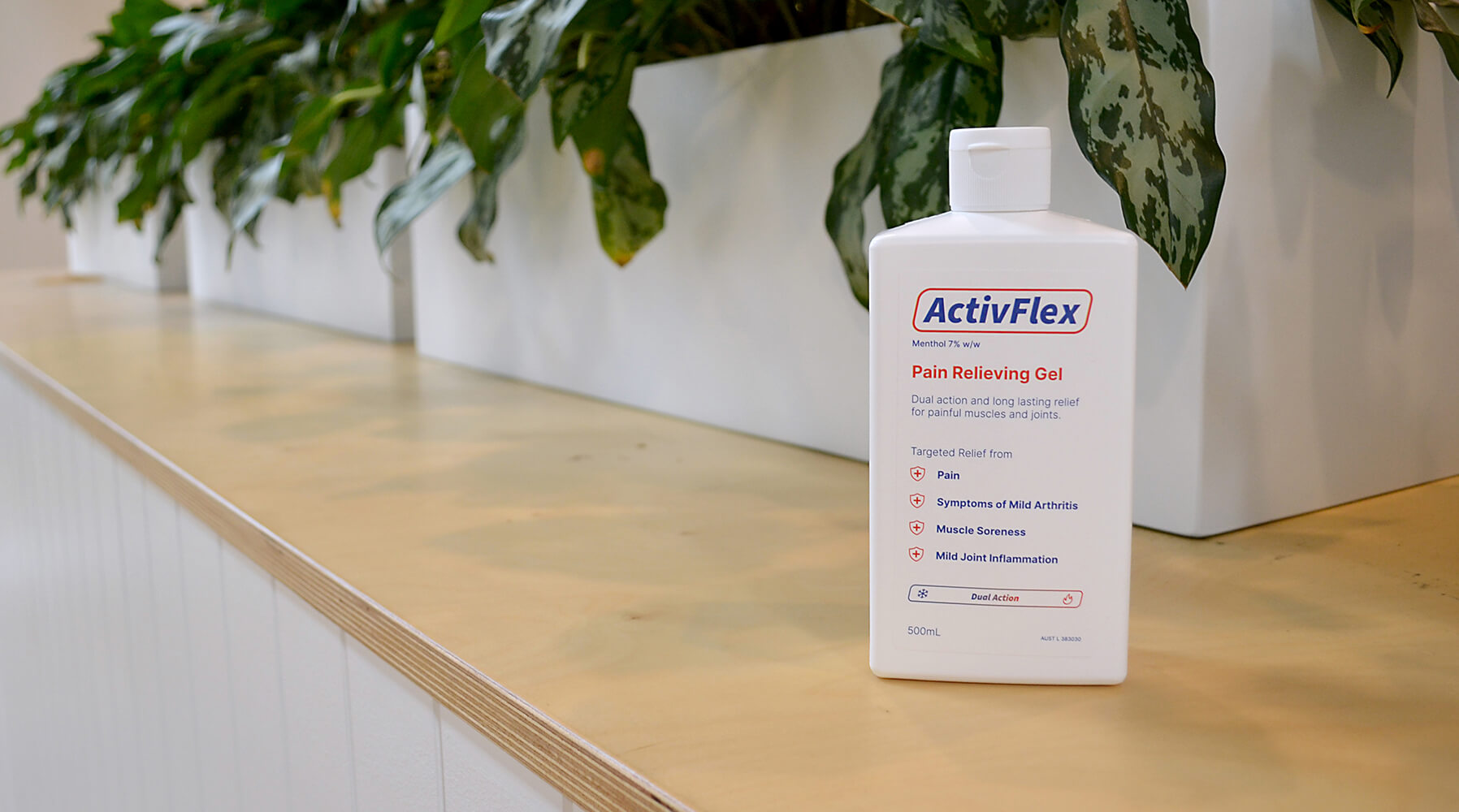 ActivFlex 500ml bottle on bench