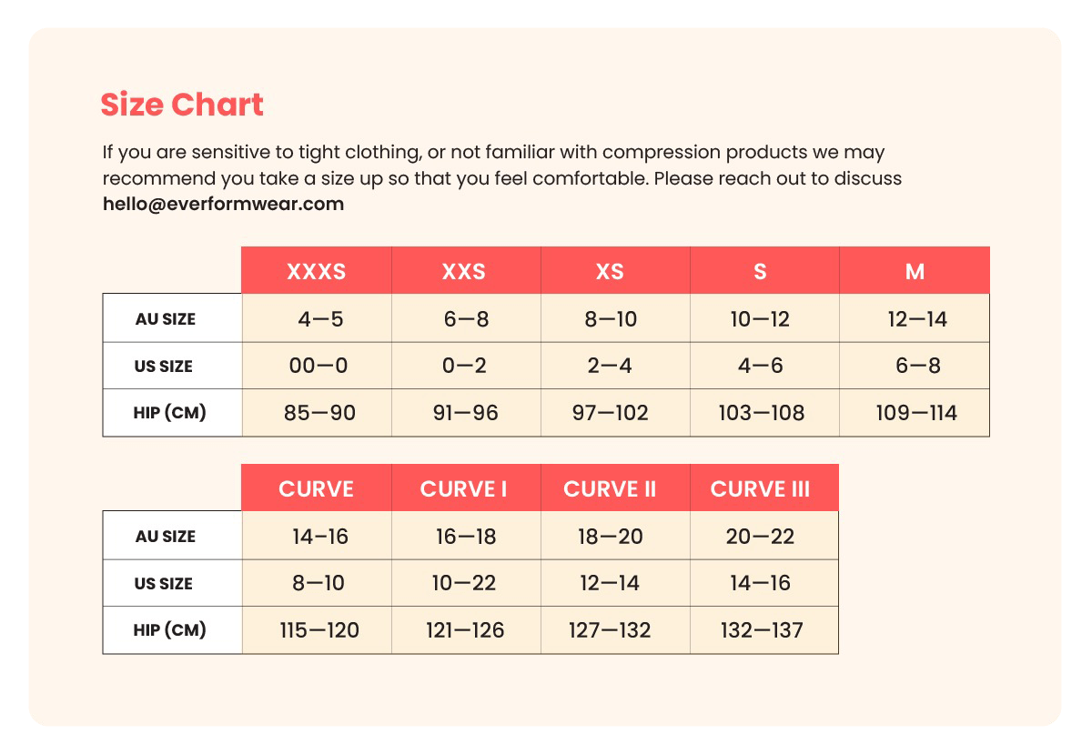 Size Chart Everform