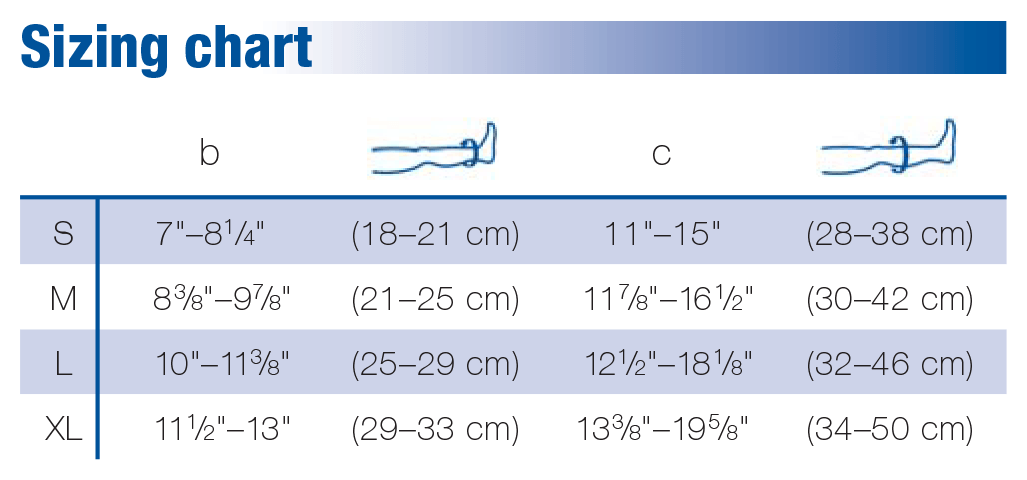 JOBST soSoft knee high sizing guide